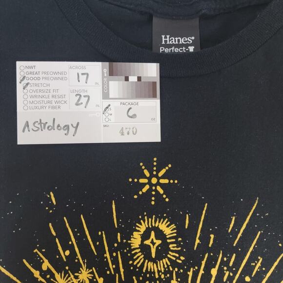 All Seeing Eye T Shirt Black Gold 100% US Cotton Medium Top 470 - Picture 9 of 10